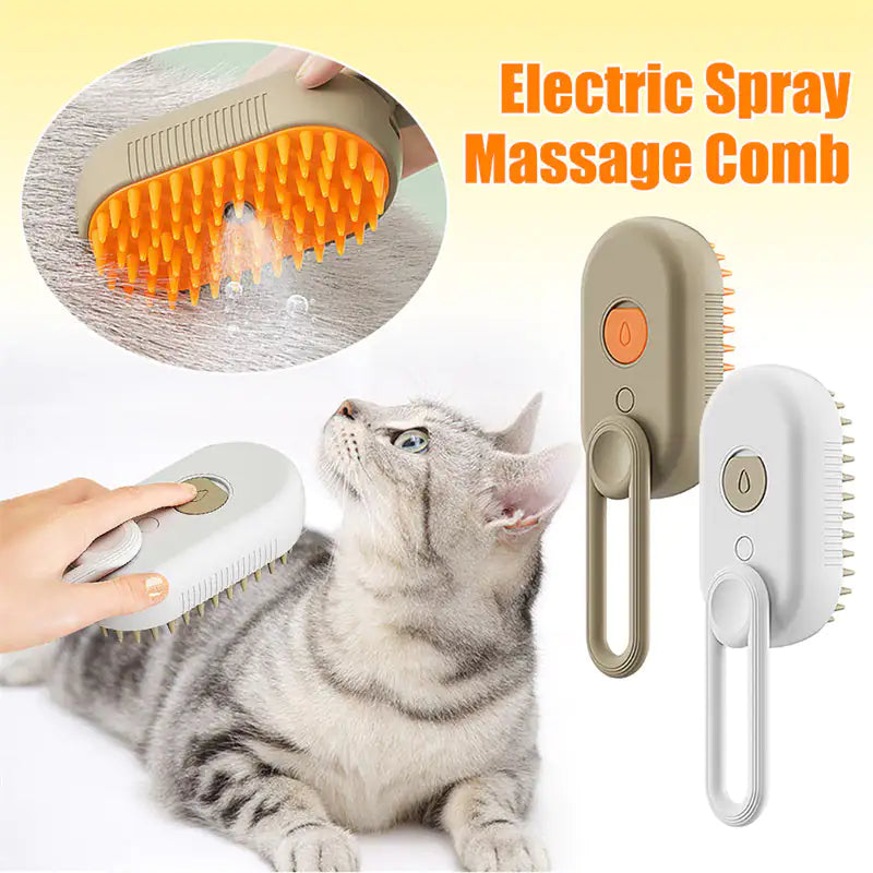 Cat Steam Brush Steamy Dog Brush 3 In 1 Electric Spray Cat Hair Brushes. By MistyKitty.