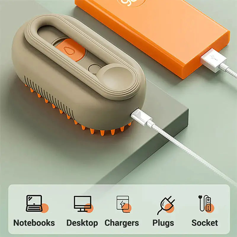 Cat Steam Brush Steamy Dog Brush 3 In 1 Electric Spray Cat Hair Brushes. By MistyKitty.