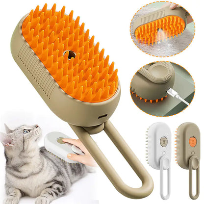 Cat Steam Brush Steamy Dog Brush 3 In 1 Electric Spray Cat Hair Brushes. By MistyKitty.