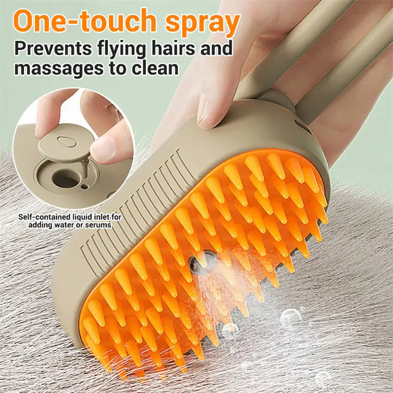 Cat Steam Brush Steamy Dog Brush 3 In 1 Electric Spray Cat Hair Brushes. By MistyKitty.