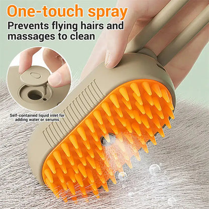 Cat Steam Brush Steamy Dog Brush 3 In 1 Electric Spray Cat Hair Brushes. By MistyKitty.