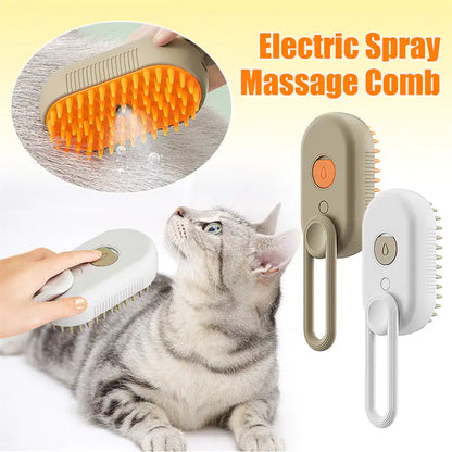 Cat Steam Brush Steamy Dog Brush 3 In 1 Electric Spray Cat Hair Brushes. By MistyKitty.